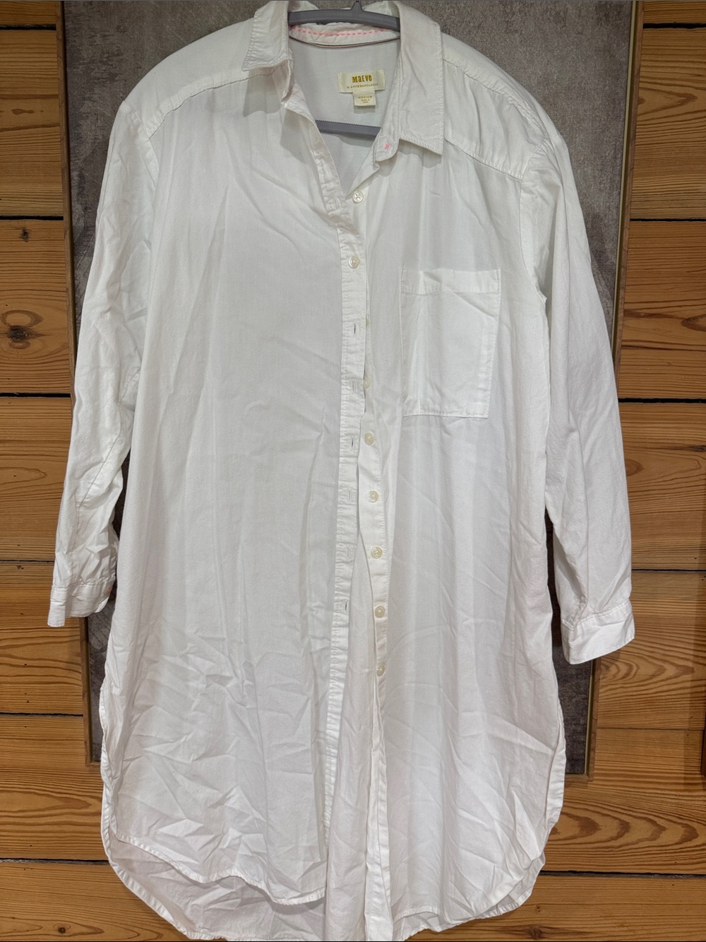 Maeve Anthropologie Long white tunic shirt dress. Like new! Loose fit.